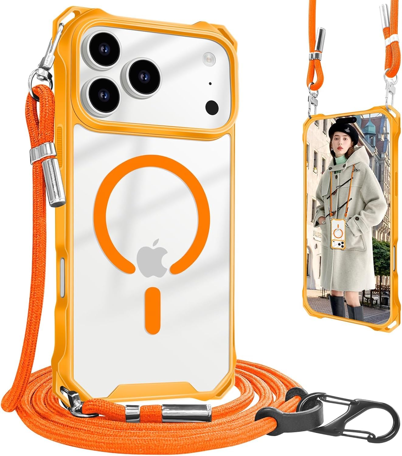 Amazon.co.jp: UnnFiko For iPhone 17 Pro Max マグネット式 オレンジ